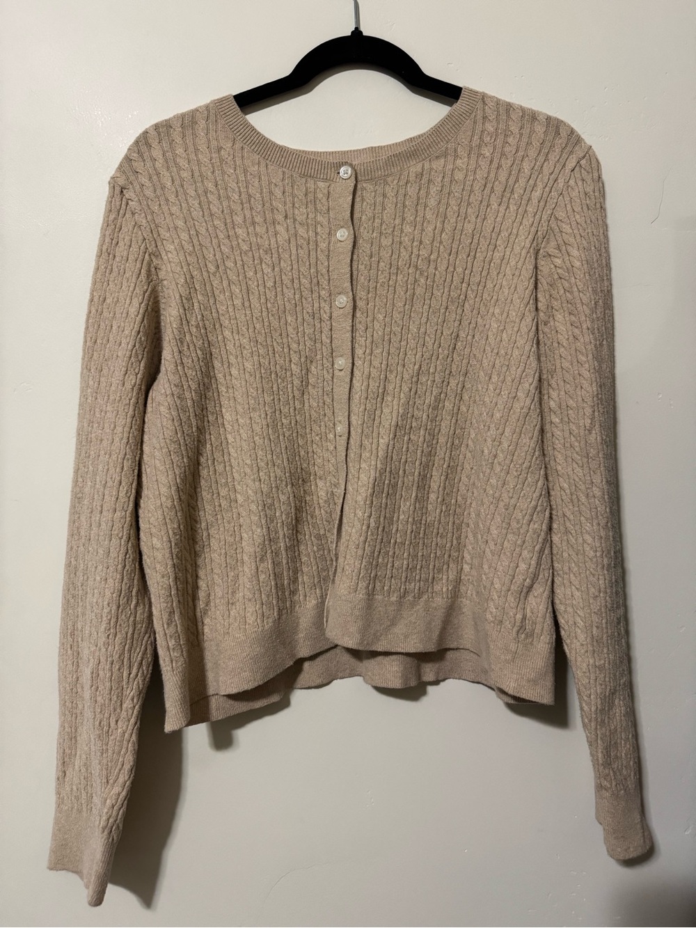 Old Navy Cream Cable Knit Button-Front Cardigan